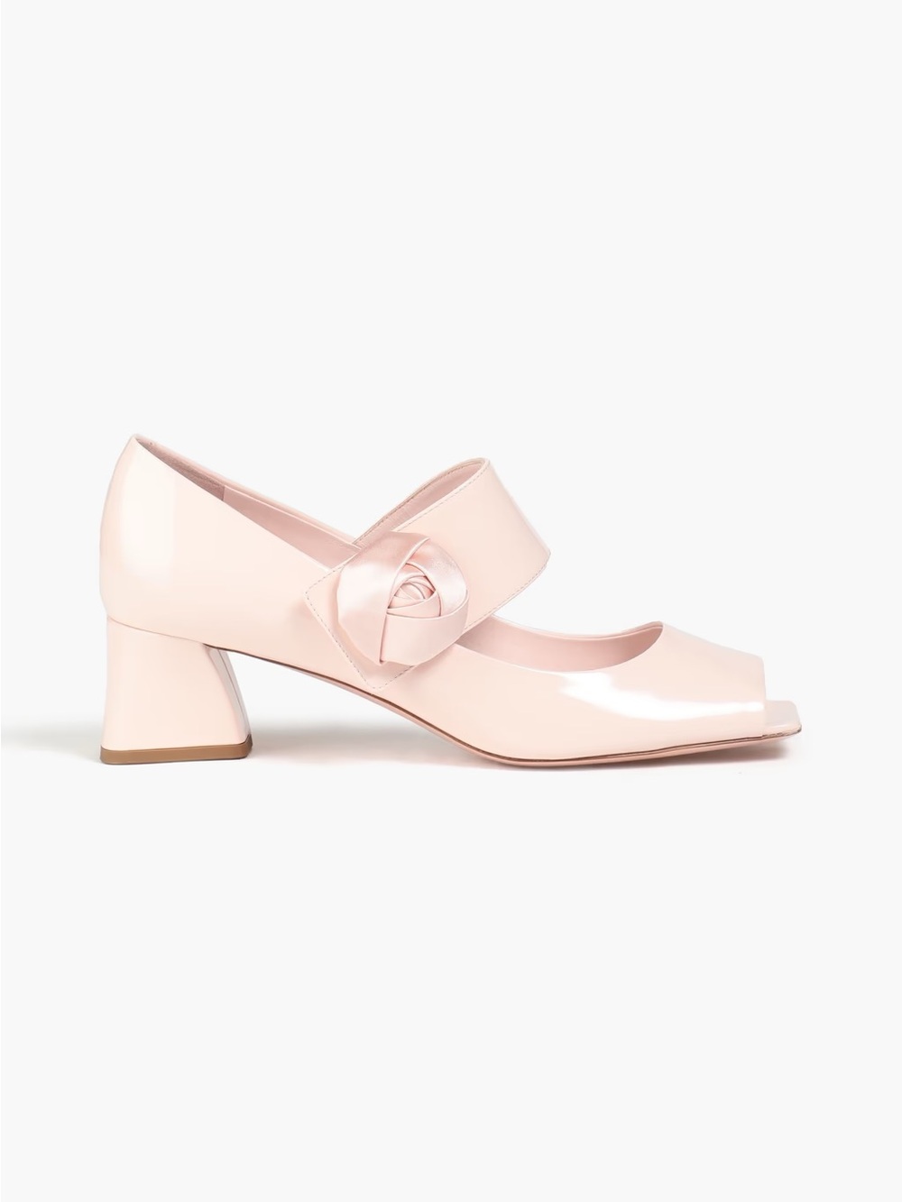 Roger vivier satin rose trim pink pattern, leather Mary Jane